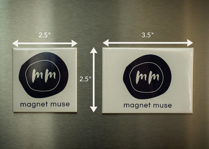 Two magnets with dimensions on each